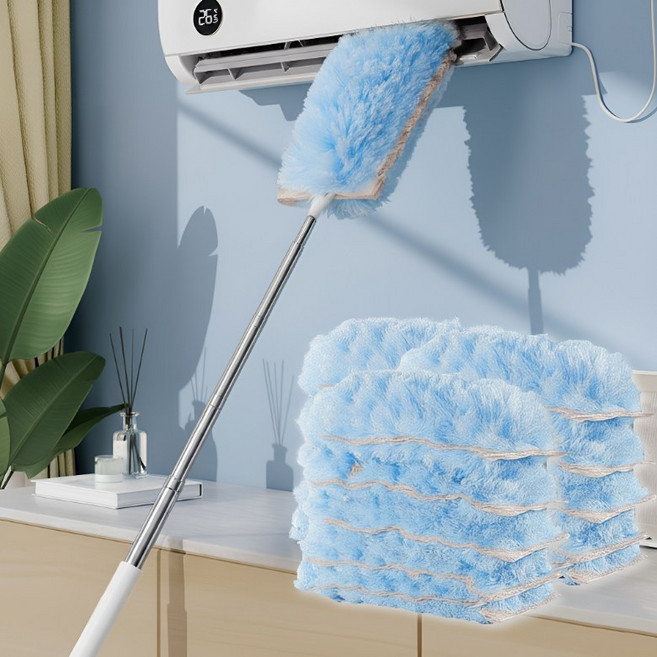 위벨라 길이조절이 가능한 먼지털이, 1세트, 핸들 1개 + 양면리필 20p