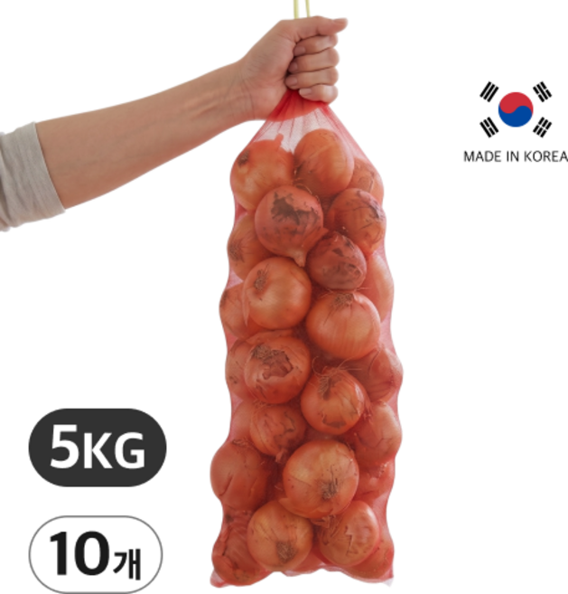 다온홈 국내산 다용도 농수산망 양파망, 10개, 적색