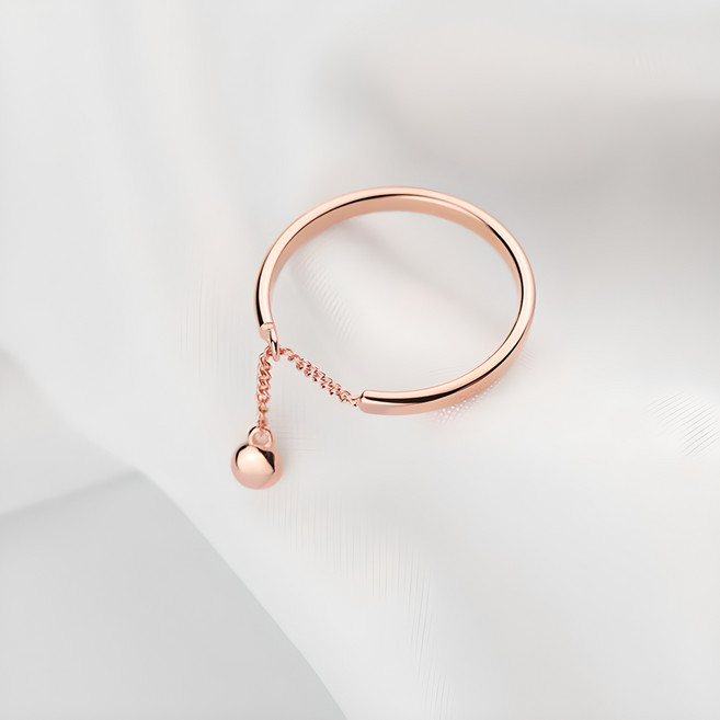 비아워게스트 Kolorfull 여성용 볼 체인 드롭 반지