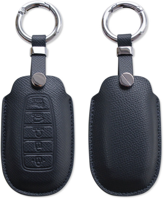 트니르 현대 호환 그랜져IG 올뉴아반떼 CN7 팰리세이드 스마트 키케이스 4버튼 5버튼 키홀더 차량용품 선물포장, 현대D타입(5버튼), 다크네이비