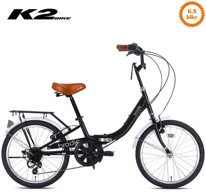 케이투바이크 미니벨로 접이식자전거 브로디 7단 20인치, 펄블랙, 1개, 148cm, 미조립+소형공구