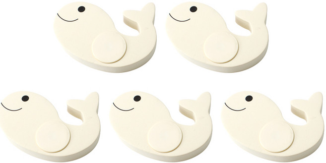 아이보리 고래 방문닫힘방지 회전형 도어스토퍼, 5개
