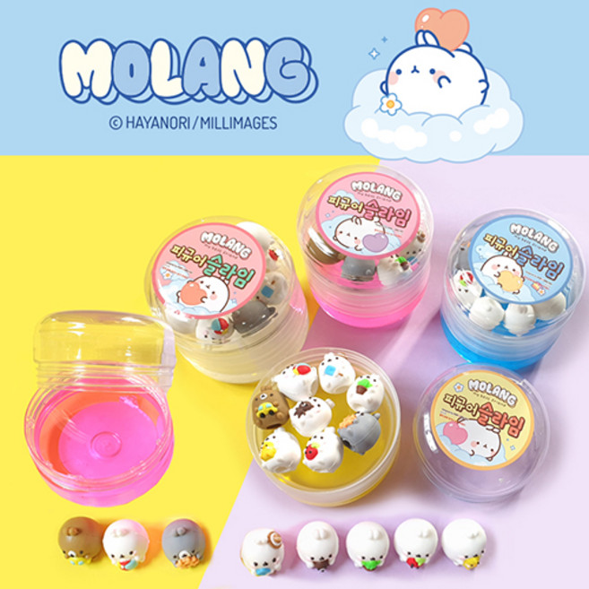 [iwoori] 몰랑피규어와 슬라임세트 몰랑이 놀이세트, 옐로, 1개