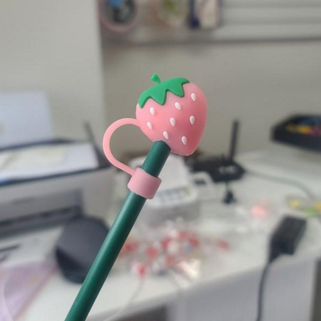 쿠팡 빨대마개, 핑크 딸기