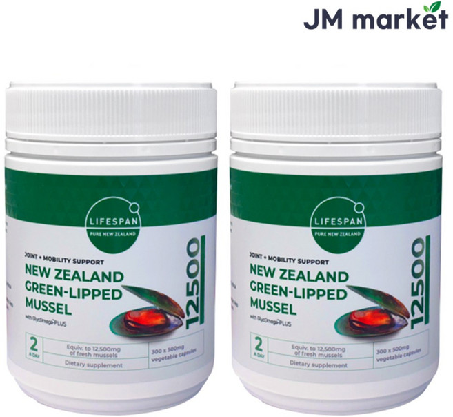 라이프스팬 프리미엄 초록입홍합분말 12500mg 뉴질랜드 직배송, 300정, 2통