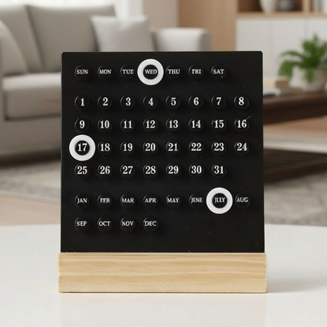 비바숨 만년달력 레트로 캘린더, 블랙