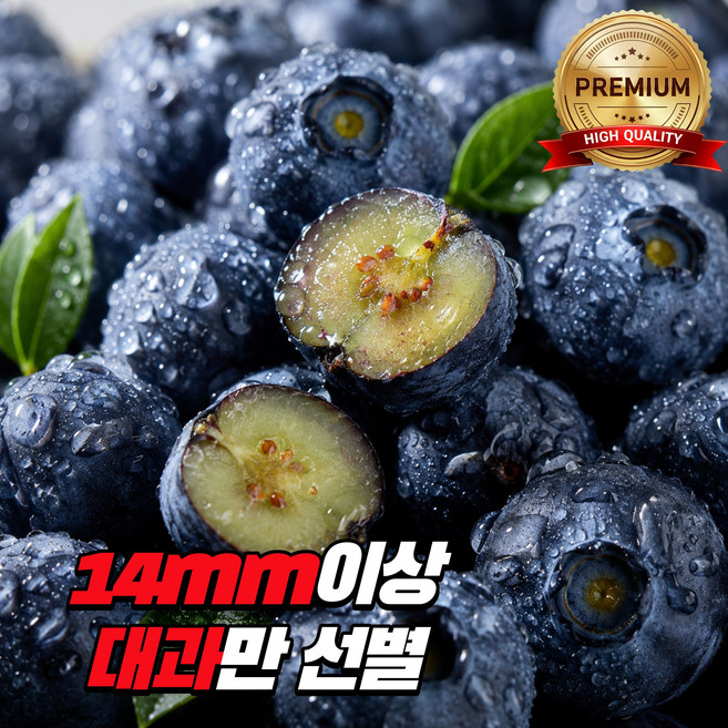 [14mm이상대과만선별]국내산 명품 생 블루베리 최상품 당도선별 산지직송, 200g, 1개