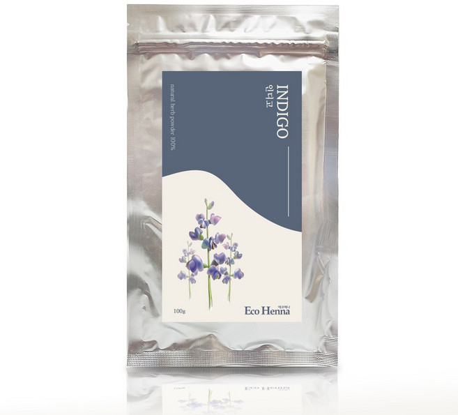 에코헤나 인증받은 천연100% 헤나염색약 가루, 1개, 인디고(검정색)