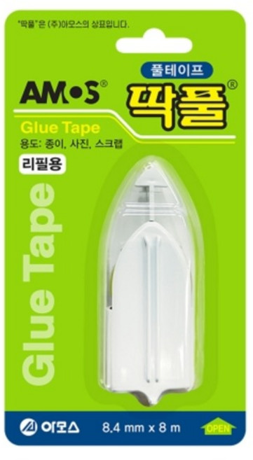 2009 아모스딱풀 풀테이프 리필 (8.4mmX8m) 양면테이프 리필용, 아모스딱풀 풀테이프 리필 (8.4X8m)