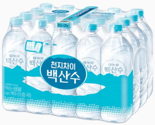 농심 백산수 무라벨 20페트, 1개, 500ml