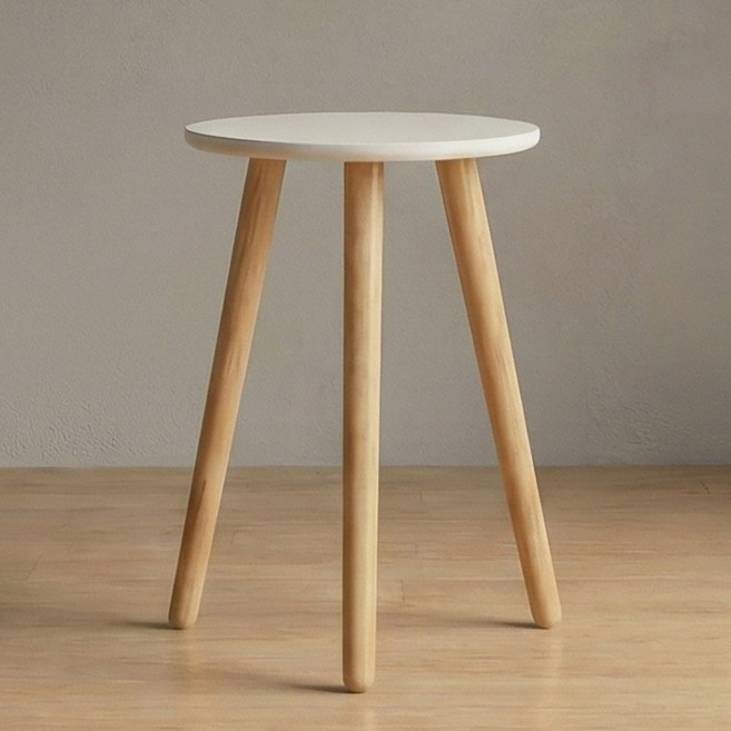 파파가든 화분 스툴 원목 롱다리 화분 스탠드, 1개, 화이트+우드