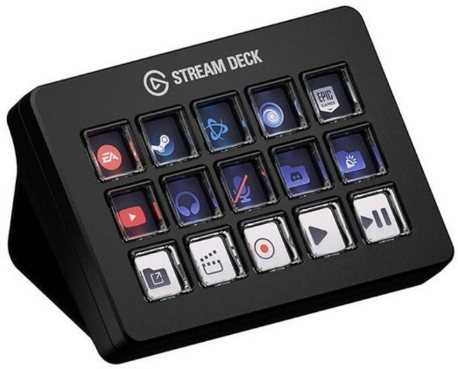 Elgato Stream Deck MK.2 – 스튜디오 컨트롤러 15개의 매크로 키 앱 트리거 액션 및 OBS Twitch와 같은 소프트웨어YouTube 등 Mac PC, Elgato Stream Deck 가위 키 - OBS, Black