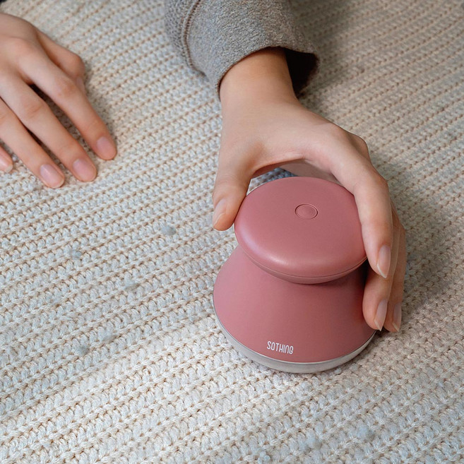 [아이버켓] 소싱 푸딩 보풀 제거기 6중날 한손그립 led조명, 레드빈푸딩