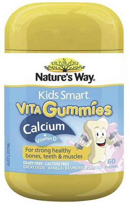 네이쳐스웨이 키즈 스마트 비타 구미스 칼슘 + 비타민 D 패스틸 바닐라 라즈베리맛, 60정, 1개