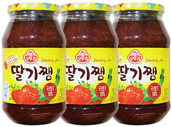 오뚜기 딸기쨈 딸기잼 토스트 식빵, 3개, 850g