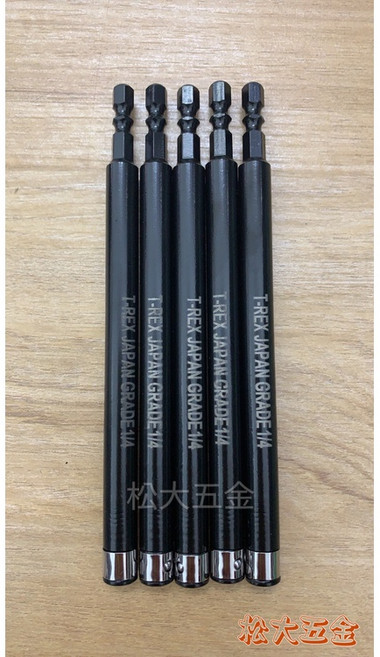 T-REX 黑色起子接桿 1/4*150L 附滾珠彈簧 6.35mm六角柄 台灣製延長桿, 1個