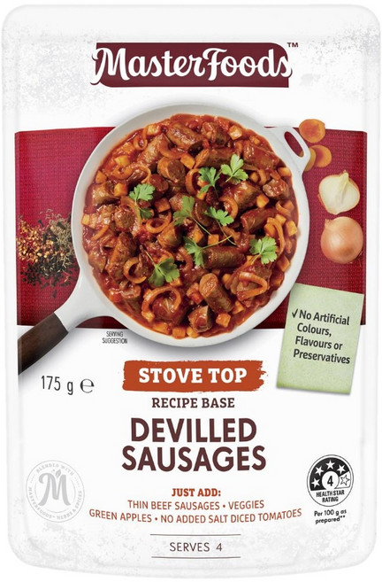 호주 마스터푸드 데빌드 소세지 소스 175g Masterfoods Devilled Sausages, 1개