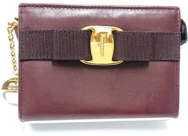 가다컴퍼니 빈티지페레가모 바라리본 금장 카드지갑 키링 반지갑 B840