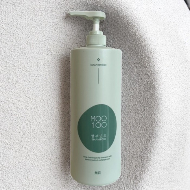 [미용실제품] 무백 밤부 민트 샴푸 1500ml MOO100 걱정성분 무첨가 무자극판정 약산성밸런싱 민감성두피케어 자연유래 계면활성제 쿨링 두피진정 항산화 헤어 안티에이징, 2개, 1.5L