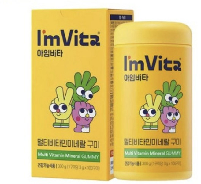 종근당건강 아임비타 멀티비타민 미네랄 구미 100구미 1개, 100정