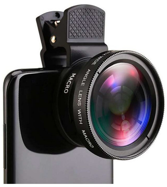 스마트폰 광각 접사 렌즈 핸드폰 와이드 넓은시야 풍경 음식 촬영, 1개, 로즈골드