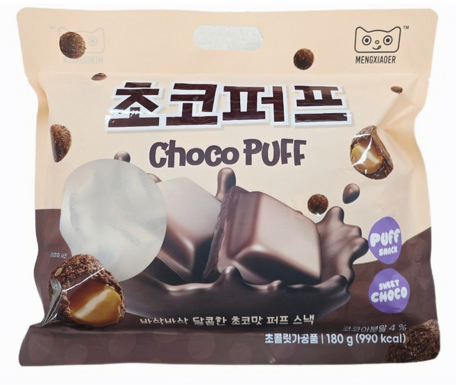 바삭한 초코 퍼프 스낵, 180g, 2개