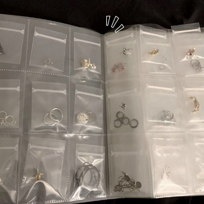透明首飾收納袋 簡約密封袋 項鏈耳釘收納冊子 3寸, 大號九宮格3寸288格,只要單獨冊子拍此選項, 1個