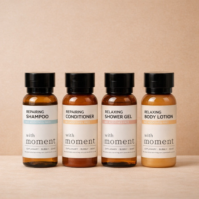 호텔 어메니티 (30ml)4종 + 파우치 샴푸+린스+바디워시+바디로션, 2세트