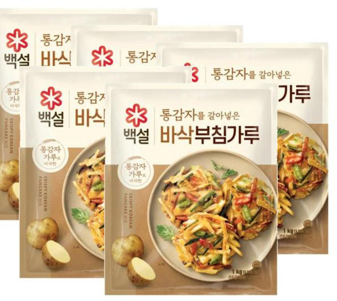 CJ 백설 통감자 바삭부침가루, 1kg, 5개