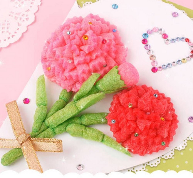 플레이콘 카네이션 카드 (5인용) 어버이날 스승의날 diy 만들기 키트 교구 단체 부모님 선물 선생님선물, 단품