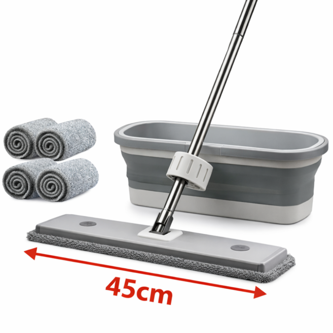 이지리브 와이드 노터치 밀대 물걸레+접이식 탈수통+극세사걸레, 4개