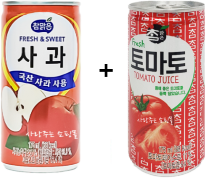 대일 참맑은 사과 175ml 30개 + 토마토 175ml 30개, 60개