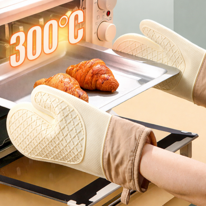 메종드닷 안 뜨거운 양손사용 오븐 장갑, 1개, 아이보리