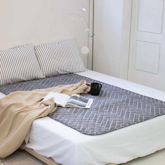 제일조아 헤링본 전기매트 1인용 2인용 전기장판 무자계 전기요 한일 의료기 고급형, S(67.5X180)CM, 그레이, 67.5X180(cm)