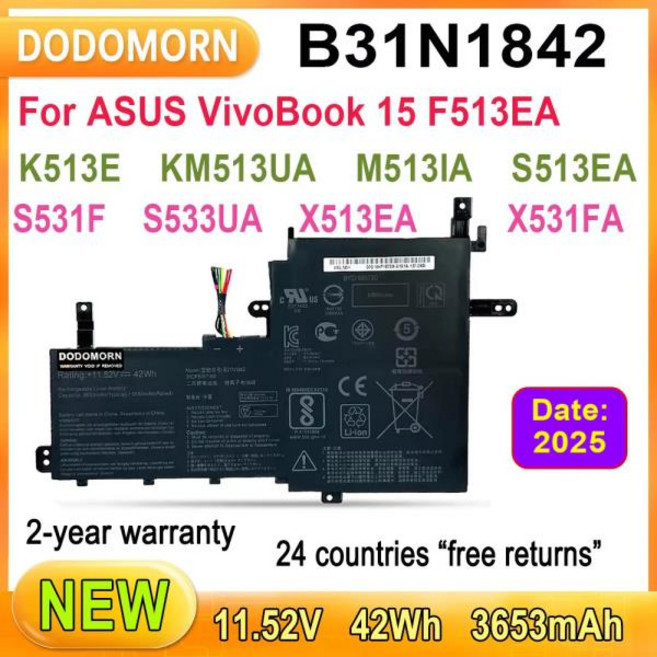 ASUS VivoBook 노트북 배터리 B31N1842 F513EA F513EP F513IA K513E KM513EP KM513UA M513IA S513EA S513F, 1개
