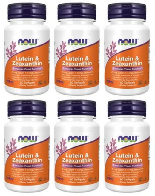 6개 루테인 지아잔틴 제아잔틴 60 소프트젤 Now Foods, 60정 - 쿠팡