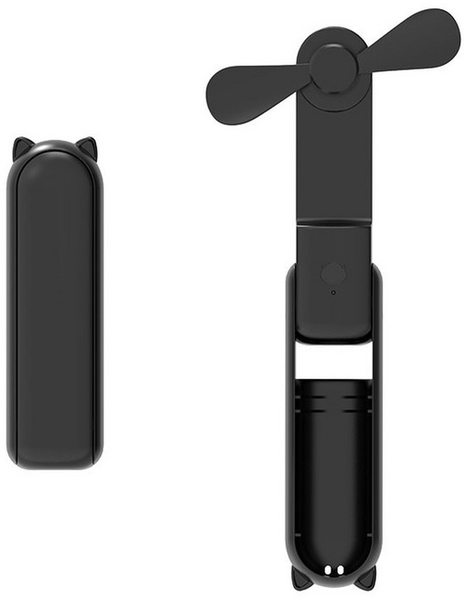 휴대용 접이식 전기 in 미니 냉각 경량 가방 펜던트 학생 소형, 3) Black, 1개