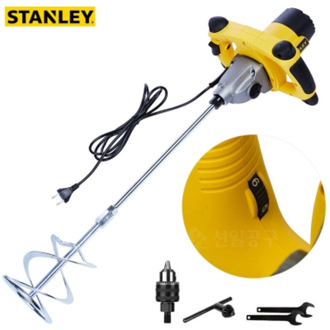 스탠리 유선 믹서드릴 전기믹서 SDR1400 시멘트 페인트 교반기, 1개