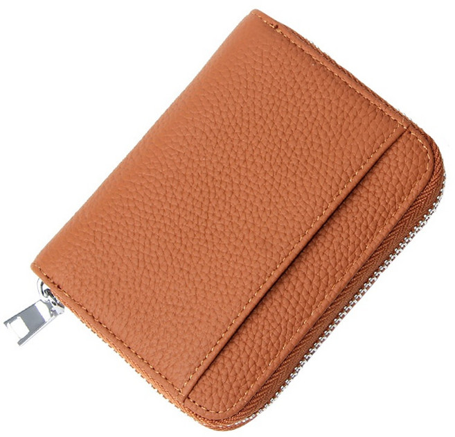 COMET RFID防盜頭層牛皮分格零錢包