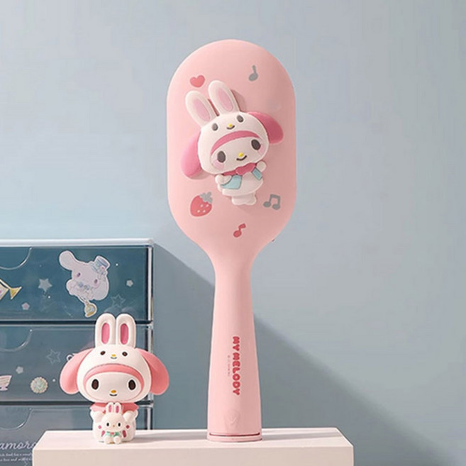 마이멜로디 헤어브러쉬 마시지빗 어린이 유아 귀여운 빗 캐릭터 휴대용 산리오 정품, 1개