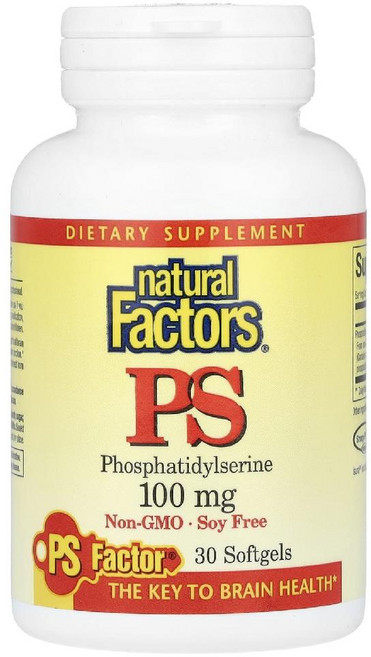 내추럴 펙터스 PS Phosphatidylserine 100 mg 30 소프트젤, 1개, 30정