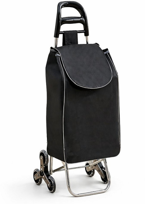 ZENSTEEL 튼튼한 장바구니 캐리어 쇼핑카트, 1개, 제트 블랙