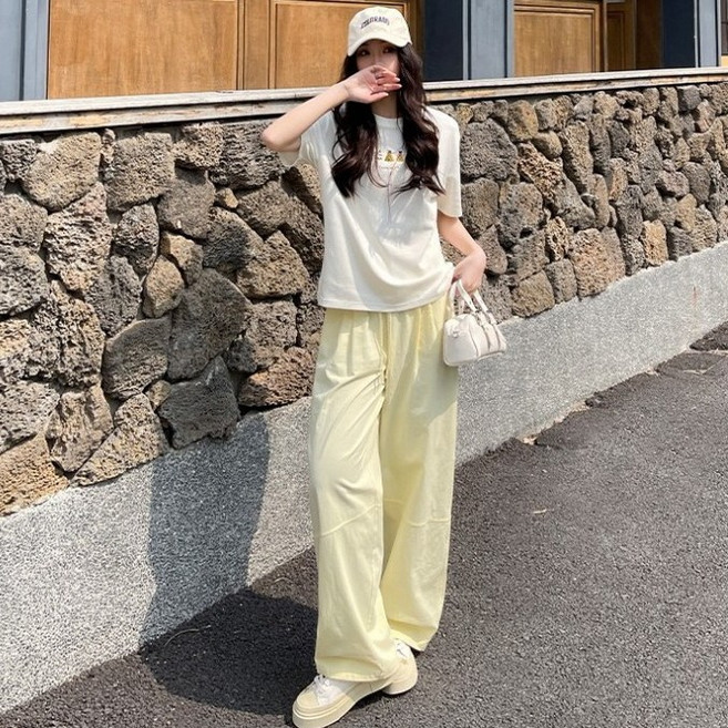 뉴욕멋쟁이 써니 밴딩 와이드 캐주얼 팬츠