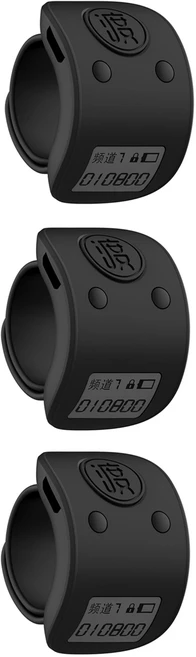 AA84 3X 미니 디지털 LCD 전자 손가락 반지 핸드 탈리 카운터 6 충전식 Clicker-Black, 12 Light  Blue