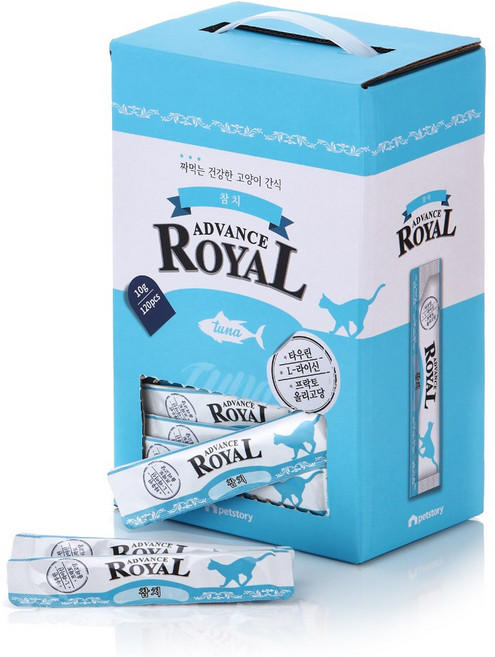로얄 어드밴스 스틱 짜먹는 고양이간식 120P, 120개, 10g, 참치