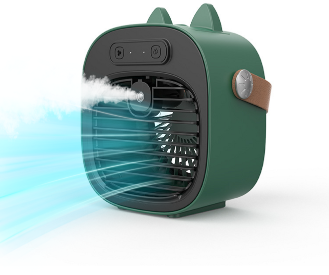 COCOYOU 미니 이동식 냉풍기 에어쿨러 선풍기 F-12, 녹색