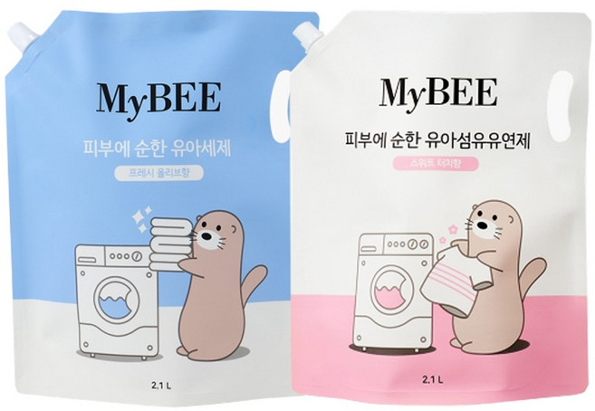 마이비 피부에순한 유아세제 2.1L+유연제 2.1L, 스위트터치향, 1세트