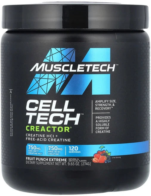 MuscleTech 머슬테크 셀테크 크리에이터 프룻펀치 274g 파우더 영양제 건강보조식품, 1개 - 쿠팡