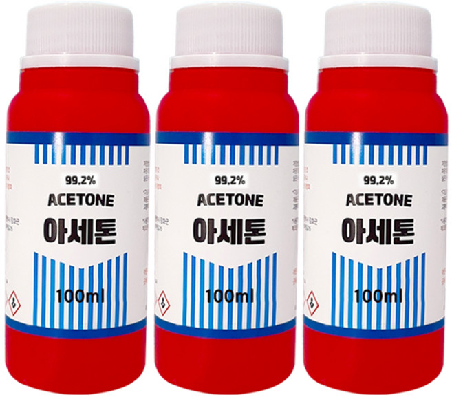 삼현제약 아세톤 300ml (100ml x 3개) 세트네일 리무버 매니큐어 제거 페인트 기름, 1세트