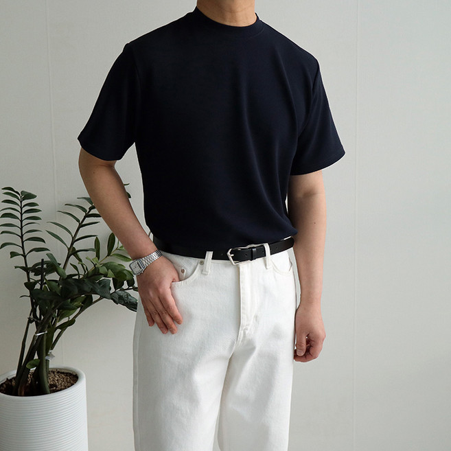 [맨즈북] 목늘어남 방지 여름 남자 정장 반팔 라운드티 직장인 티셔츠 빅사이즈